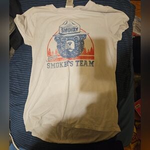 Smokey The Bear Junior's Large White Graphic T-Shirt USA National Forest